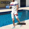 Herren Trainingsanzüge Sommer Herren Sets 3D-Druck Mode Kleidung für Mann T-Shirt Shorts 2-teiliges Outfit Lässige Streetwear Übergroße Herren Trainingsanzug 230508