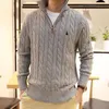 Felpa da uomo Designer Maglioni di alta qualità Designer da uomo per donna Uomo Pullover lavorato a maglia Maglione manica lunga Ralph Cerniera Mezza abbigliamento Cavallo sciolto High Street