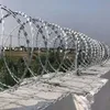 Chain link fence Powder coating top razor barbed wire hot galvanized bladed wire diamond mesh
