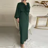 Jeans 2023 nouvelles femmes musulmanes Ramadan Robe vêtement de prière Jilbab Abaya Robe décontractée couleur unie doux dames Robe Robe vêtements islamiques