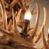 Lustres Antlers Résine Lustre Lampe Moderne LED Antler Lustre E14 Vintage Lumières Nouveauté Éclairage