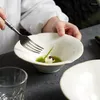 Tigelas tigelas salada de cerâmica moderna tigela de renda de fruta placa de sobremesa japonesa utensílios de mesa de mesa ocidentais macarrão de sopa grande cozinha