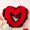 Fiori decorativi 2023 Decorazione di San Valentino Ghirlanda a forma di cuore rosso Ghirlanda a led Ornamenti per ciondoli per feste di matrimonio di San Valentino felice