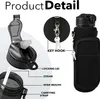 1l Sports Water Bottle with Sleeve and Straw with Carrying Strap Sleeve Leak Proof Bpa Free for Sports Outdoor Shoping to Drink