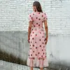 Ubranie etniczne Eleganckie sukienki imprezowe Kobiety z dekoltem w dekolcie Pędr Peachwork Design Ruffle Big Sewing Dress Africa Lace Long Vestidos 2023