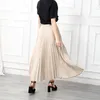 Skirts Women's High-Quality Pleated Skirt with Chiffon Liner High Waist Side Zipper Twill Long Skirts For Women Autumn SK946 230508