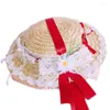 Weitkrempeln Hats Women Girls Tea Party Hut Victorian Lace Flowers Strohm Accessoire