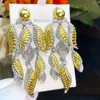 Brincos de luxo Kellybola Luxo lindo brinco da moda para a namorada Presente de joalheria Acessórios de joias de alta qualidade Ginkgo recortado