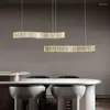 Lampes suspendues Luxe Moderne En Acier Inoxydable LED Salle À Manger Cristal Lumière Pour Café Bar AC 110V 220V