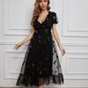 Ubranie etniczne Eleganckie sukienki imprezowe Kobiety z dekoltem w dekolcie Pędr Peachwork Design Ruffle Big Sewing Dress Africa Lace Long Vestidos 2023