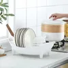 Organisation Dish Drainer For Rack Kitchen Dish Drying Rack Ovalformed Drainer med redskapshållare Plate Bowl Cuter Lagring Container