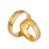 Pierścionki ślubne Klasyczna para dla mężczyzn i kobiet Złoto wypełnione złotem biżuteria ze stali nierdzewnej Pinten Pierście