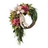 Flores decorativas grinalda primavera 15.75 polegadas Artificial Flower Wreaths Kitchen and Home Decoração de casamento para a varanda da frente da parede Esquecimento externo ao ar livre