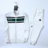 Luxe mannen Designer Tracksuit Mode SweatSuit Zwart Staande kraagjas