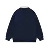 Herren T-Shirts Waffeldruck O-Ausschnitt Langarm Herren Poloshirt Mode Allgleiches Lose Harajuku Übergroße Spliced Hit Color Pullover Tops