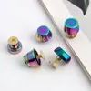 Bag Luggage Making Materials 10-200PCS Rainbow Colorful Stud Chicago Screws Solid Copper Screw Rivets for Leather Handbags Belt Cap Decoration Accessrise 230508