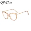 ファッションラグジュアリーセクシーな猫の目のアンチブルーグラスフレーム女性ビンテージ透明な眼鏡女性眼鏡フェミニノ0508