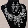 Pendant Necklaces African Beads Jewelry Sets Big Water Drop Statement Necklace Earrings Classic Indian Crystal Bridal 230506