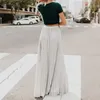 Skirts Pleated Chiffon High Waist Women's Maxi Skirts Floor Length Solid Long Skirt Ladies Loose Green Black Pink Bottoms Female 230508