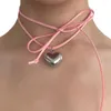 Chaînes Coeur Collier Tempérament Féminin Niche Net Rouge Clavicule Chaîne Version Coréenne Étudiant Dessin Réglable Dropship