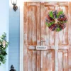 Decorative Flowers Spring Summer Wreath For Front Door Outside Artificial Pink Peony And Hydrangea Flower Farmhouse