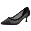 Chaussures habillées Mesh Talons hauts Escarpins Petite taille 31-43 Talons bas creux pour femmes Stiletto