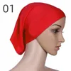 Boinas de lenço de cabeça muçulmana Mulheres sob lenço de cachecol Bonnet Cap capa da cabeça islâmica Hijab Hat Hat Hat Color Solid Cerchef Headpient