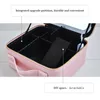 Sacs À Cosmétiques Cas Smart LED Trousse De Maquillage Avec Miroir Grande Capacité Professionnel Étanche En Cuir PU Voyage Cosmétique Cas Pour Femmes 230508