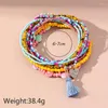 Bracelets de cheville 2023 été plage dames pied bijoux coloré multicouche perlé coeur gland sur jambe cheville pour les femmes bohême