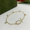 Fashion Necklace Designer Jewelry Luxury Initials Pendant Necklace Golden Chain Diamond Earring for Women Pearl Bracelet