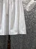 Bluzki damskie 2023 Kobiety moda krótkie rękawy seksowny swobodny koronkowy pionowy pasek pasek prosta koszula lalka wszechstronna top 0408