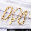 Chain KISSWIFE Golden Cuban Link Bracelets On the Hand Exaggerated Thick Coin Pendant Bracelet for Women Fashion Jewelry 230508