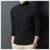 Men's T-Shirts Half high collar bottoming shirt long-sleeved t-shirt men thickened handsome warm lining top 230508