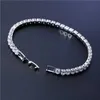 CAOSHI luksusowe 925 posrebrzane okrągłe błyszczące tenis kryształowy kamień łańcuch bransoletka ślubna opaska na nadgarstek Charm bransoletki kobiety