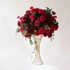 Boule de fleurs en soie rouge pour mariage embrassant boule centres de décoration de mariage imake886