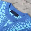 xinxinbuy Herren Designer T-Shirt 23SS gestrickt Infinity Dots Jacquard Kurzarm Baumwolle Damen Aprikosenblau S-2XL