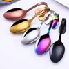 Colorful Bend Handle Spoons Serve Spoons Stainless Steel