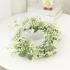 Decorative Flowers Useful No Withering Eye-catching Spring Summer Door Hanging Green Wreath Full Of Vitality Artificial Garland Balcony