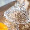 Butelki do przechowywania Kryształowe szklane słoiki europejskie nowoczesne przezroczyste słoik ze słodyczami z pokrywką biżuterię kosmetyczną dekorację domu