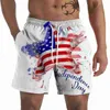 Shorts pour hommes Shorts décontractés Pantalon court de plage graphique pour hommes Shorts décontractés 3d Fourth Of July Flag Pattern Independence Day Shorts Streetwear Y23