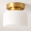 Plafonniers Simple Moderne Balcon Plein Cuivre Style Américain Personnalité Créative Maison Entrée Couloir Allée E27 Lampe