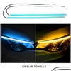 Other Car Lights Light 2Pcs Led Drl Daytime Running Styling Dynamic Streamer Flow Amber Blub Turn Signal Warning Steering Fog Day La Dhgfi