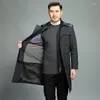 Мужские траншевые пальто мужское пальто высококачественная длинная лацка