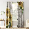 Curtain Sunflower Bee Butterfly Wood Texture Window Curtains For Living Room Bedroom Modern Home Decoration Kid Drapes