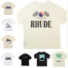 2023 Rhudes T-shirtdesigner för män T-shirts för kvinnor Modetröja med bokstäver Casual Sommar Kortärmade T-shirts T-shirts Damkläder
