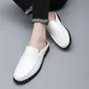 Fashion Genuine Leather Men Shoes Casual Italian Half Loafers Breathable Moccasins Designer Slip On Men's flats Chaussure Homme