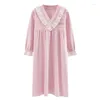 Vêtements de nuit pour femmes 2023 coton vintage chemise de nuit chemise de nuit femmes mode princesse nuisettes à manches longues robe de couchage femme pyjamas