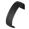 Titta på band 20/22mm rostfritt stål remsilver/svart ersättare Watchband praktisk stretchbar längd Inget spänne armbandsur