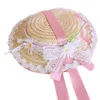 Weitkrempeln Hats Women Girls Tea Party Hut Victorian Lace Flowers Strohm Accessoire