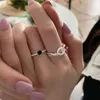 Combinando RNGs HGH Light Luxury Luxury Only Engagement Anéis de noivado Simples Design Ilver Ring Série de Belt Ins Wind Cold Small Splicing Internet Celebrity Ring 02